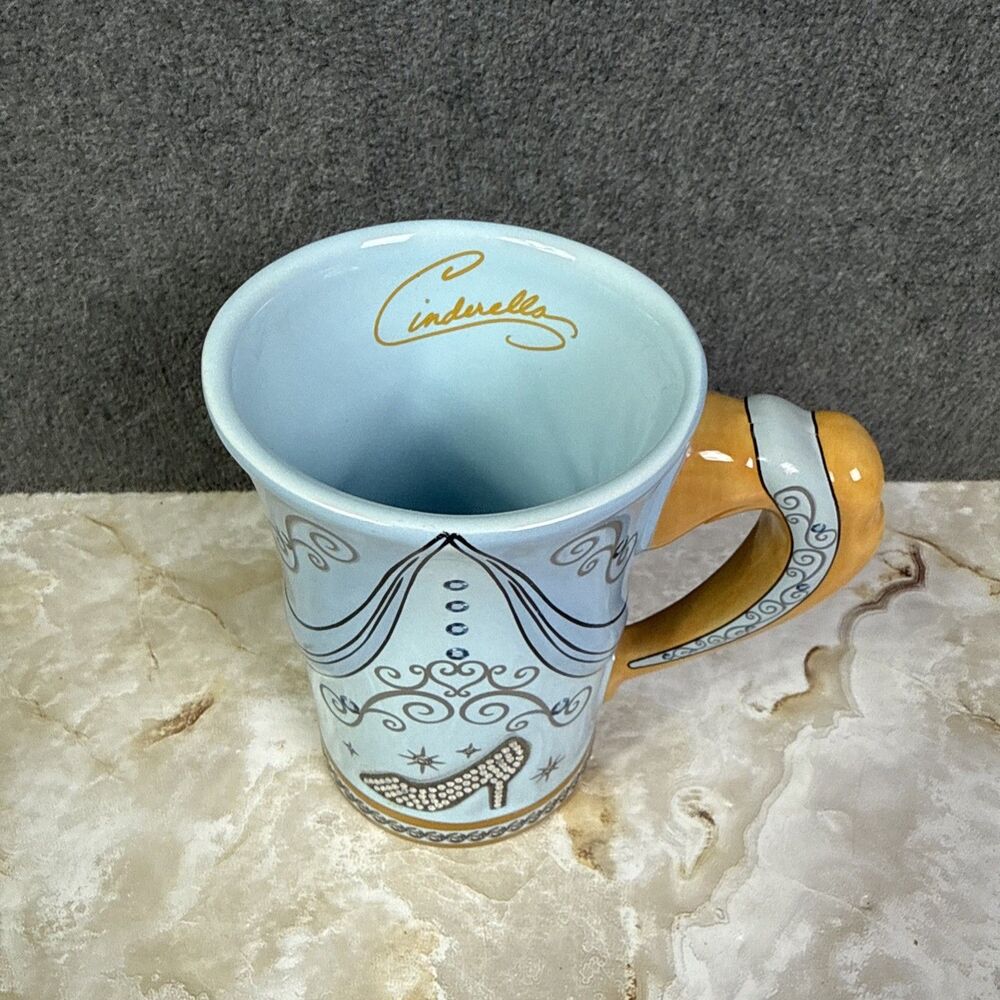 Disney Parks Cinderella Mug Blue Gold Princess Disney Franchise Coffee Tea Cup - Picture 2 of 8